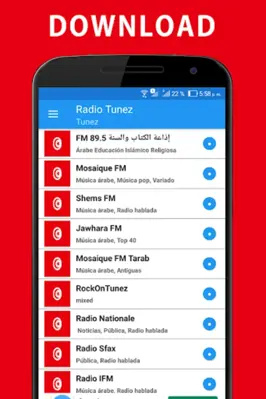 Live Tunisia Radio Free FM Ra android App screenshot 2